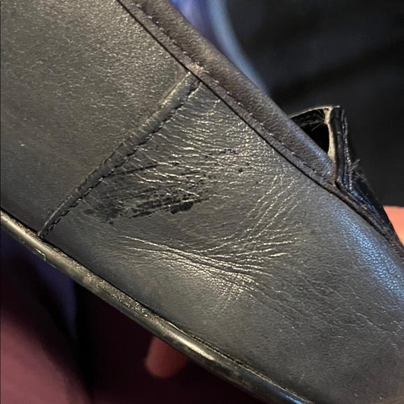 ANTONIO MELANI Women’s Black Leather Slip-On Loafers 9 - Picture 8 of 9